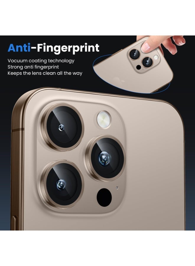 4 PCS Phone Camera Lens Protector, for iPhone 14 Pro/ 14 ProMax/ 16 Pro/ 16 ProMax, HD Tempered Metal Glass Camera Screen Protector Cover Film Accessories (Bronze) - Image 3